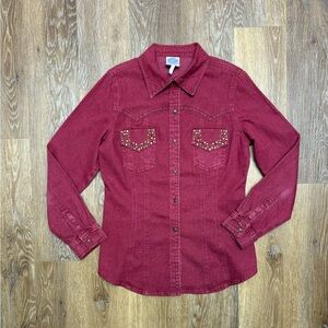 DG2 by Diane Gilman Button-Up Shirt in Deep Raspberry